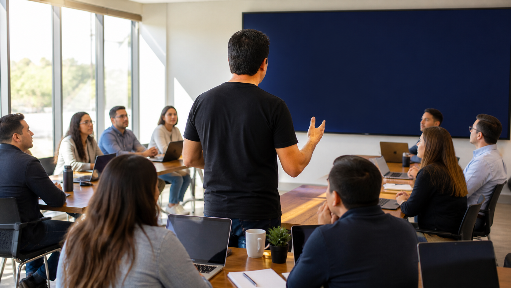 Bright classroom session on artificial intelligence for professionals, led by Rodrigo Sánchez
